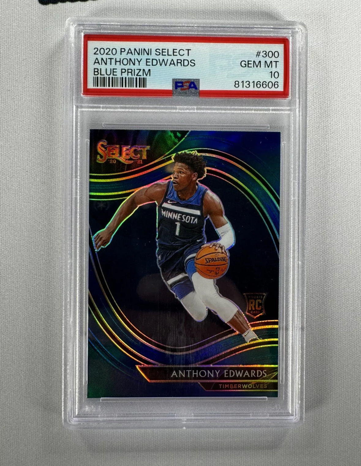 Anthony Edwards PSA 10 Blue Prizm Courtside