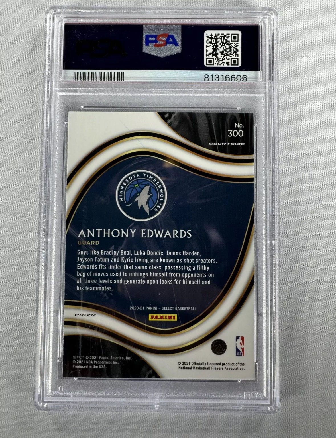 Anthony Edwards PSA 10 Blue Prizm Courtside